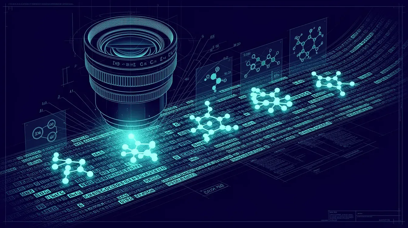 Scanning microscope detecting brand-name signals in AI-generated text — Visibility Monitoring Pricing Teams Actually.