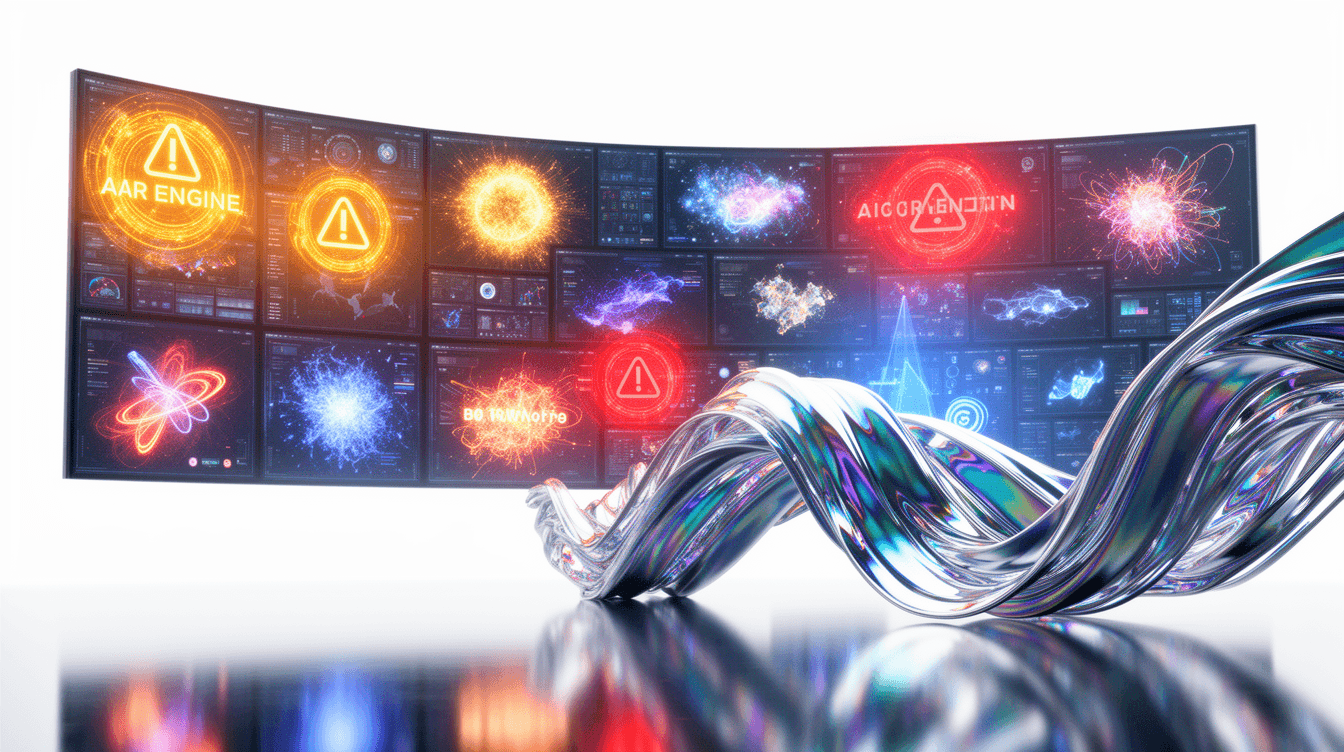 Futuristic monitoring wall tracking brand mentions across AI engines — Audit Crawler Access Patterns Server.