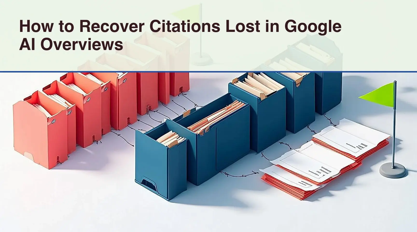 How to Recover Citations Lost in Google AI Overviews: A precision routing desk maps the path of viable sources from vetted cards to specific distribution trays.