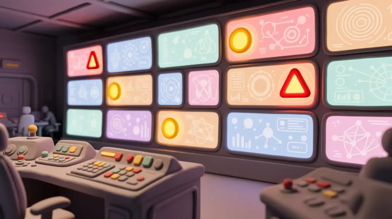 Futuristic monitoring wall tracking brand mentions across AI engines โ Answer Engine Optimization.