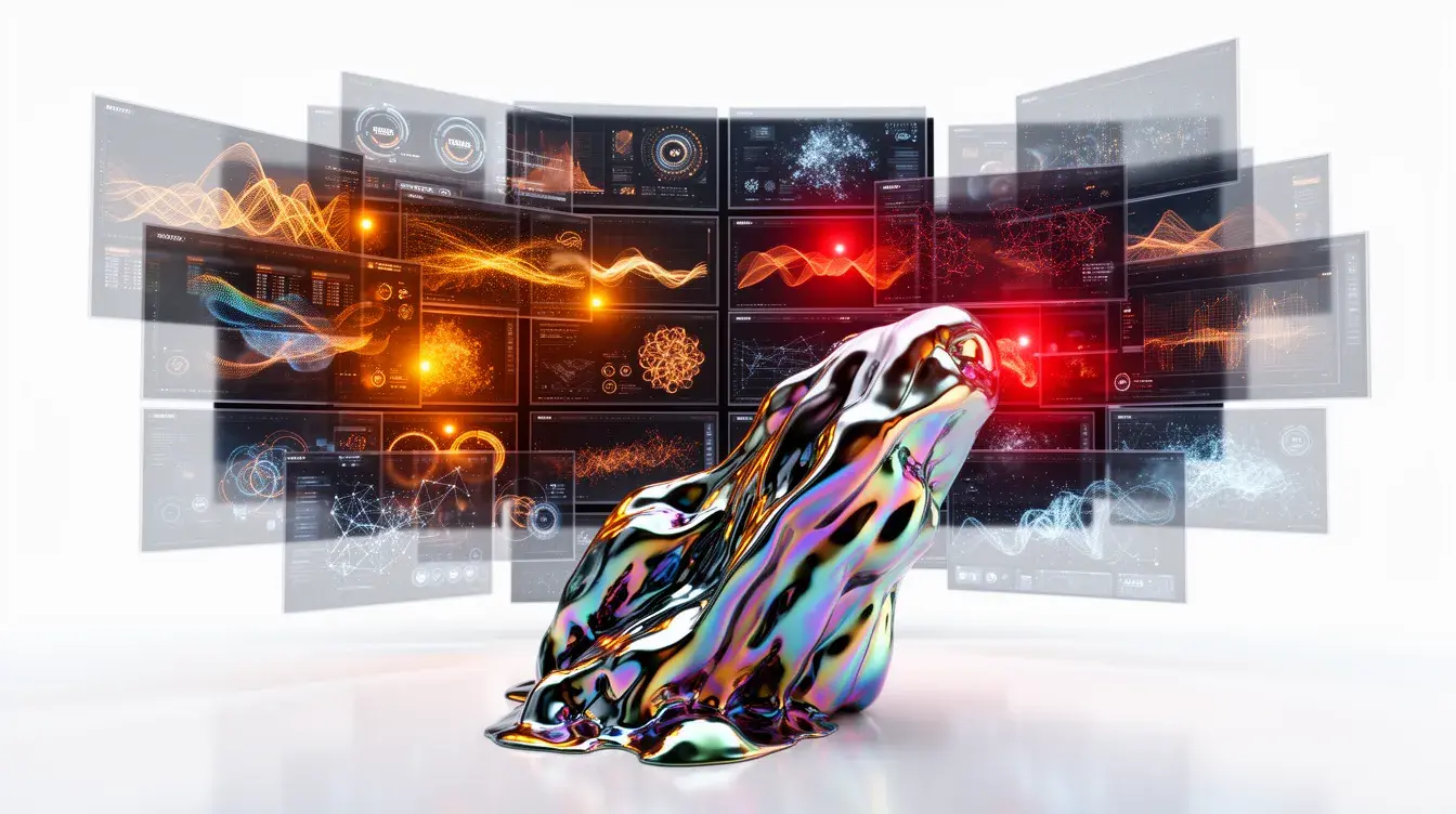 Futuristic monitoring wall tracking brand mentions across AI engines — Citation Share Answers Measure.